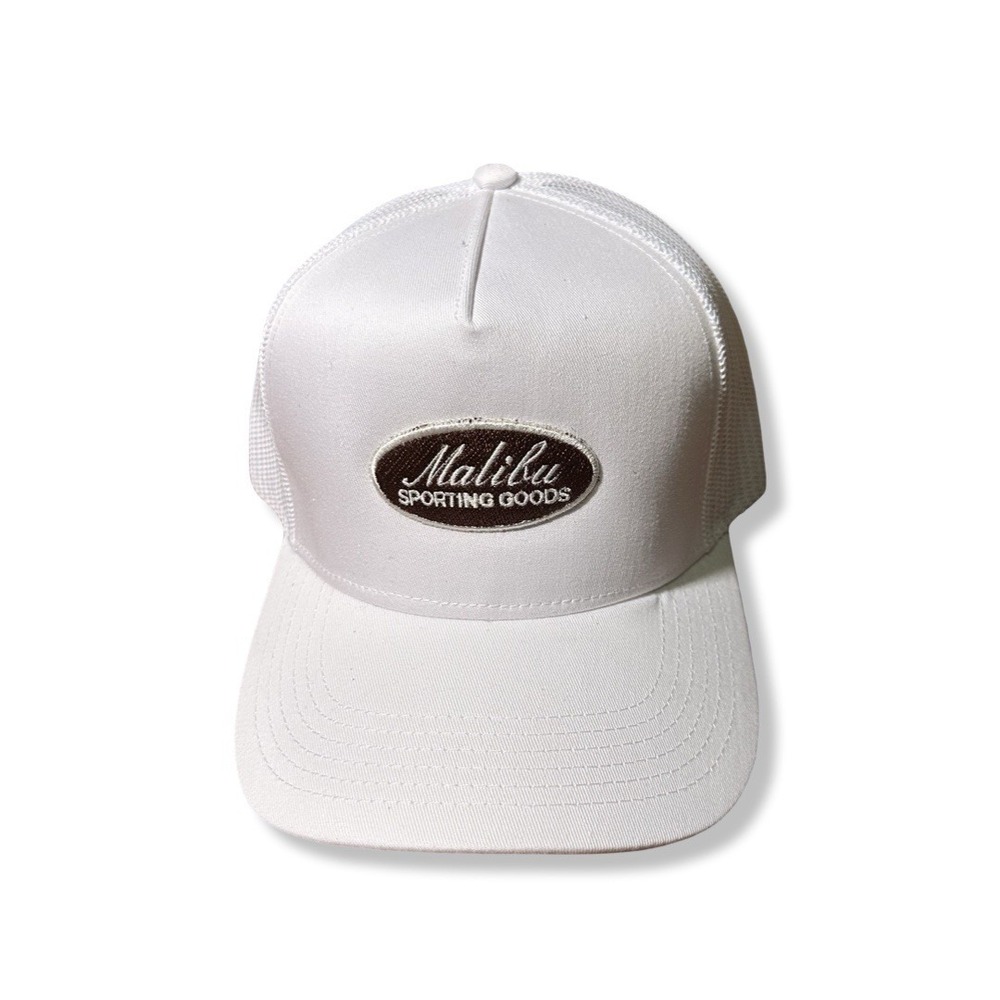 Malibu Sporting Goods White Trucker SnapBack Hat One Size